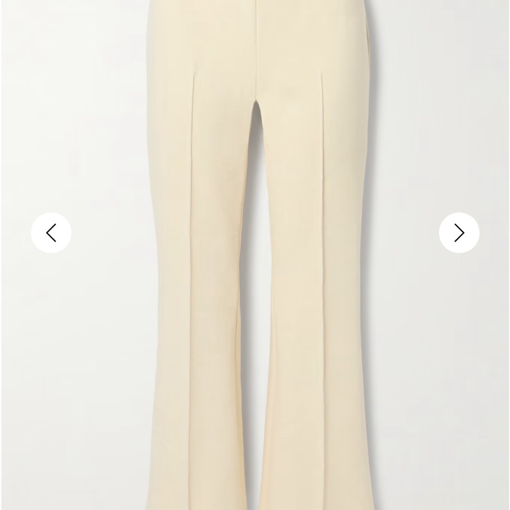 HIGHSPORT Kick cropped jacquard-knit stretch-cotton flared pants off-white large